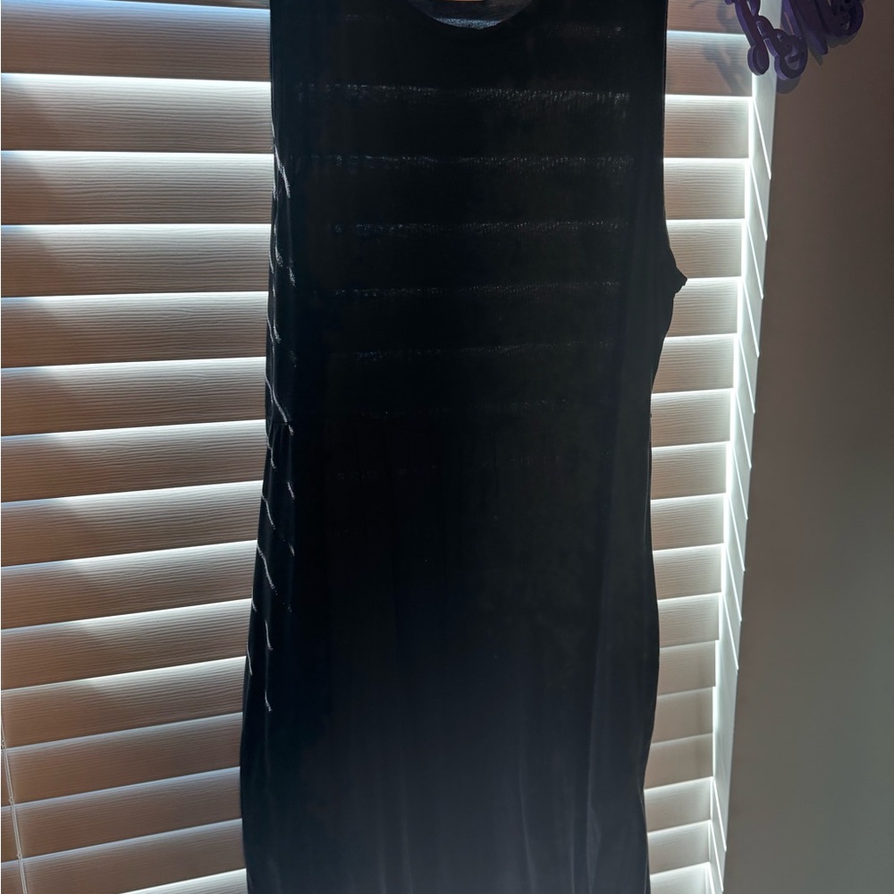 24/7 Comfort Apparel Black Sheer Top